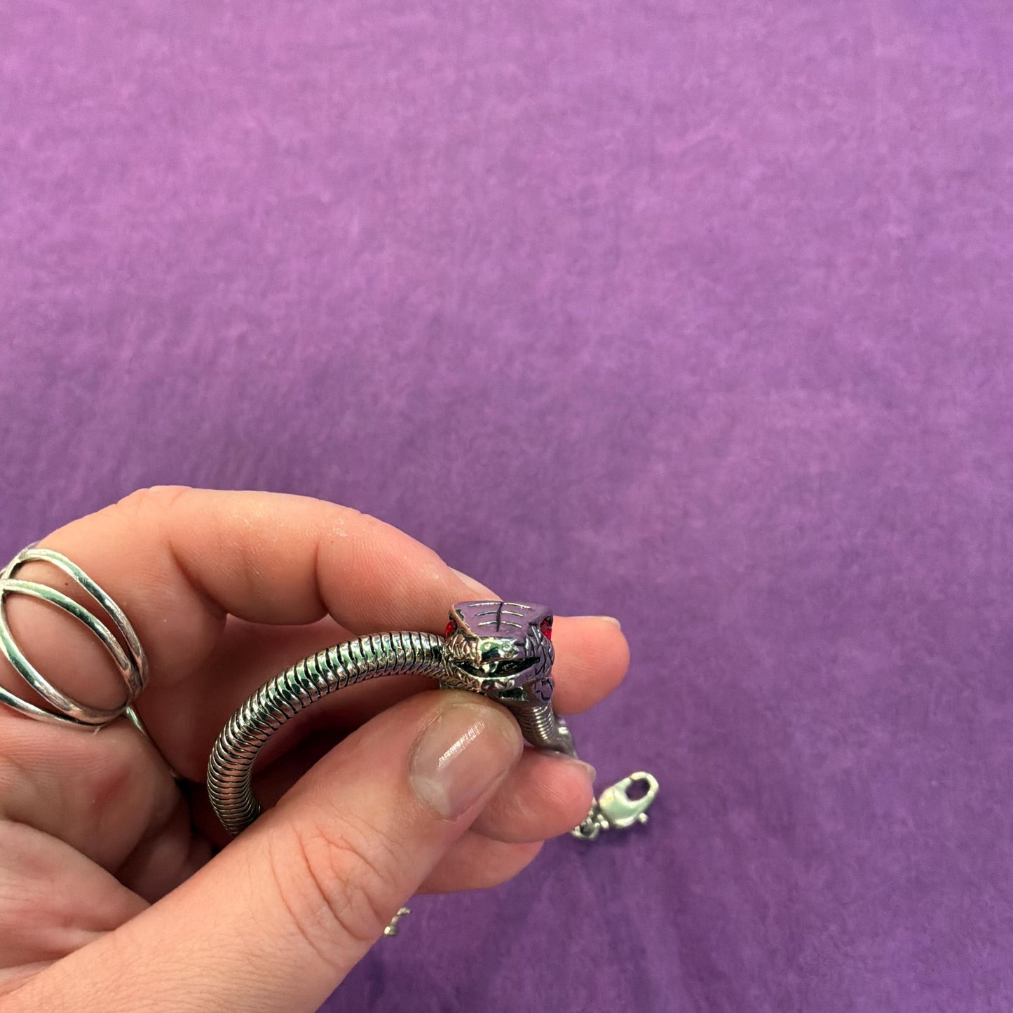 Vintage Butler and Wilson Silver Tone Snake Chain Bracelet
