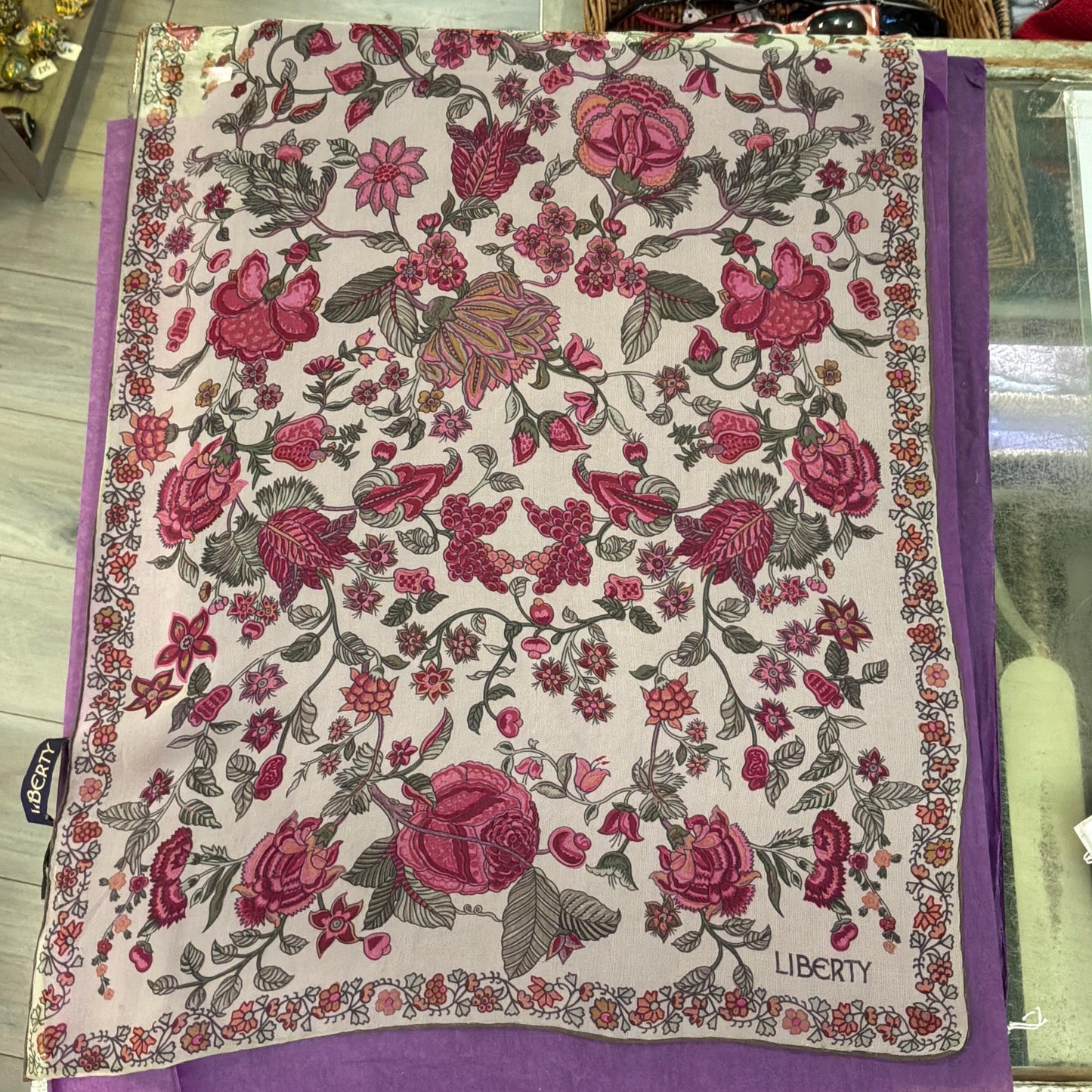 Vintage Liberty ‘Tree of Life Rectangular Silk Chiffon Scarf or wrap