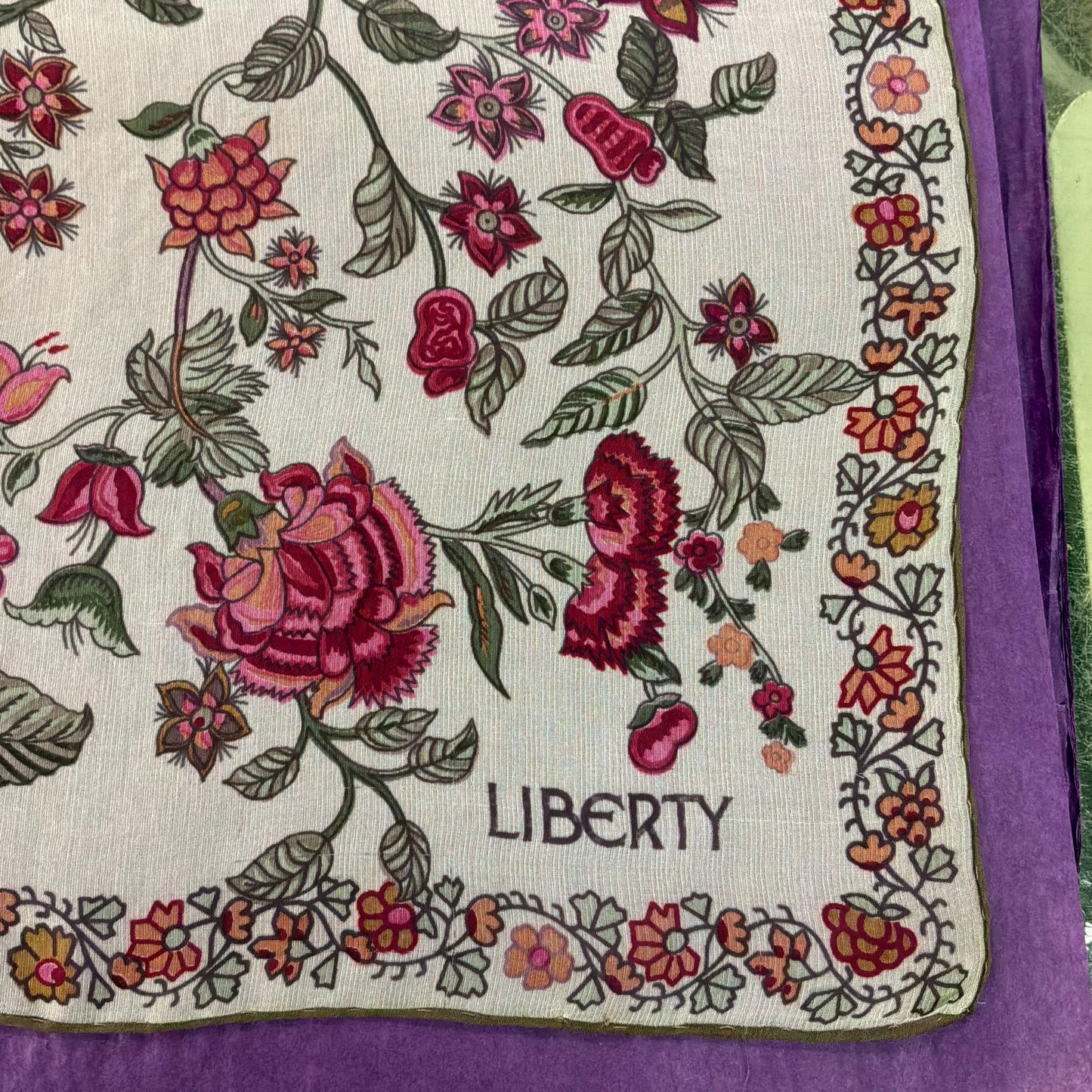Vintage Liberty ‘Tree of Life Rectangular Silk Chiffon Scarf or wrap