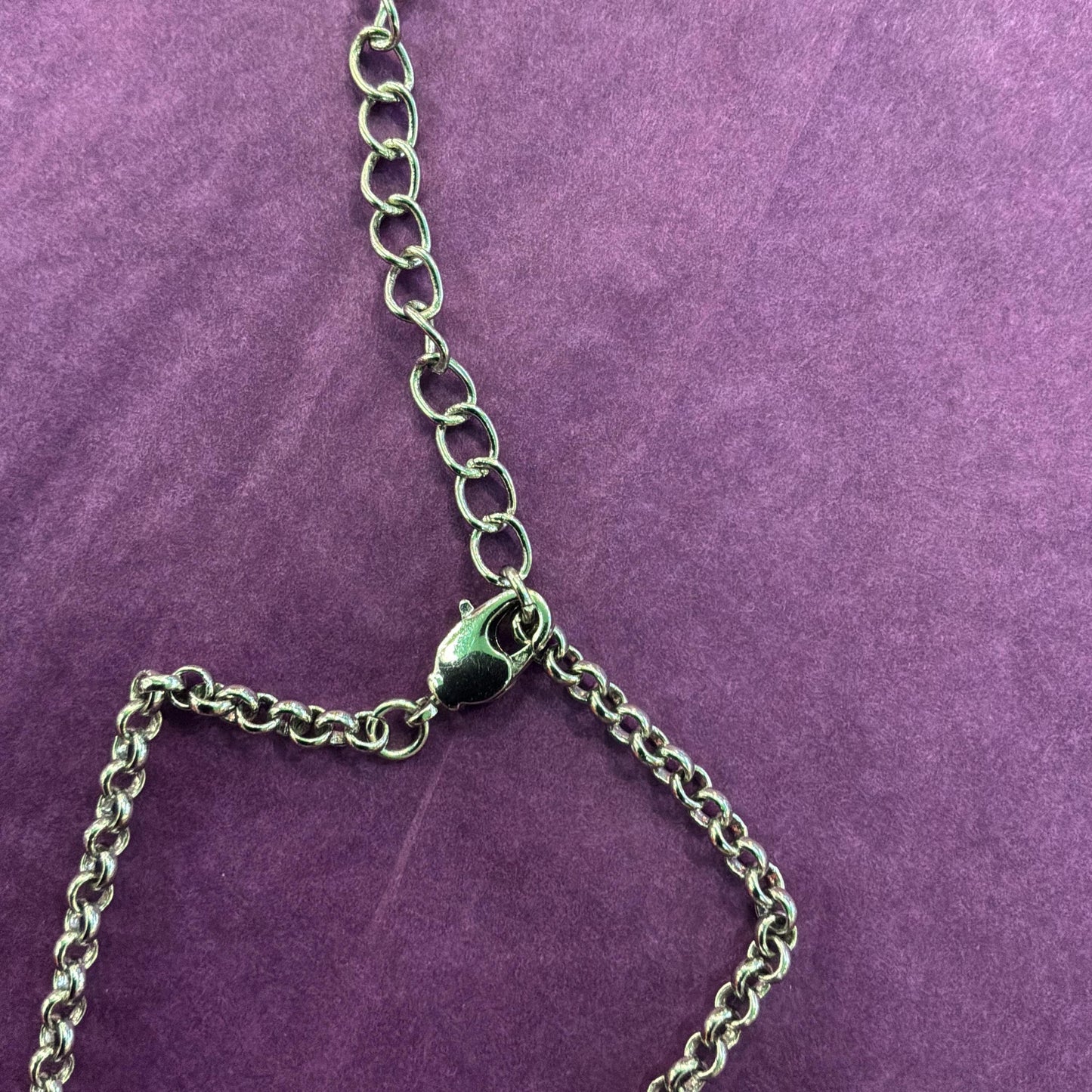 Vintage Butler and Wilson Crystal Heart Pendant Necklace, silver tone with Borealis rhinestones