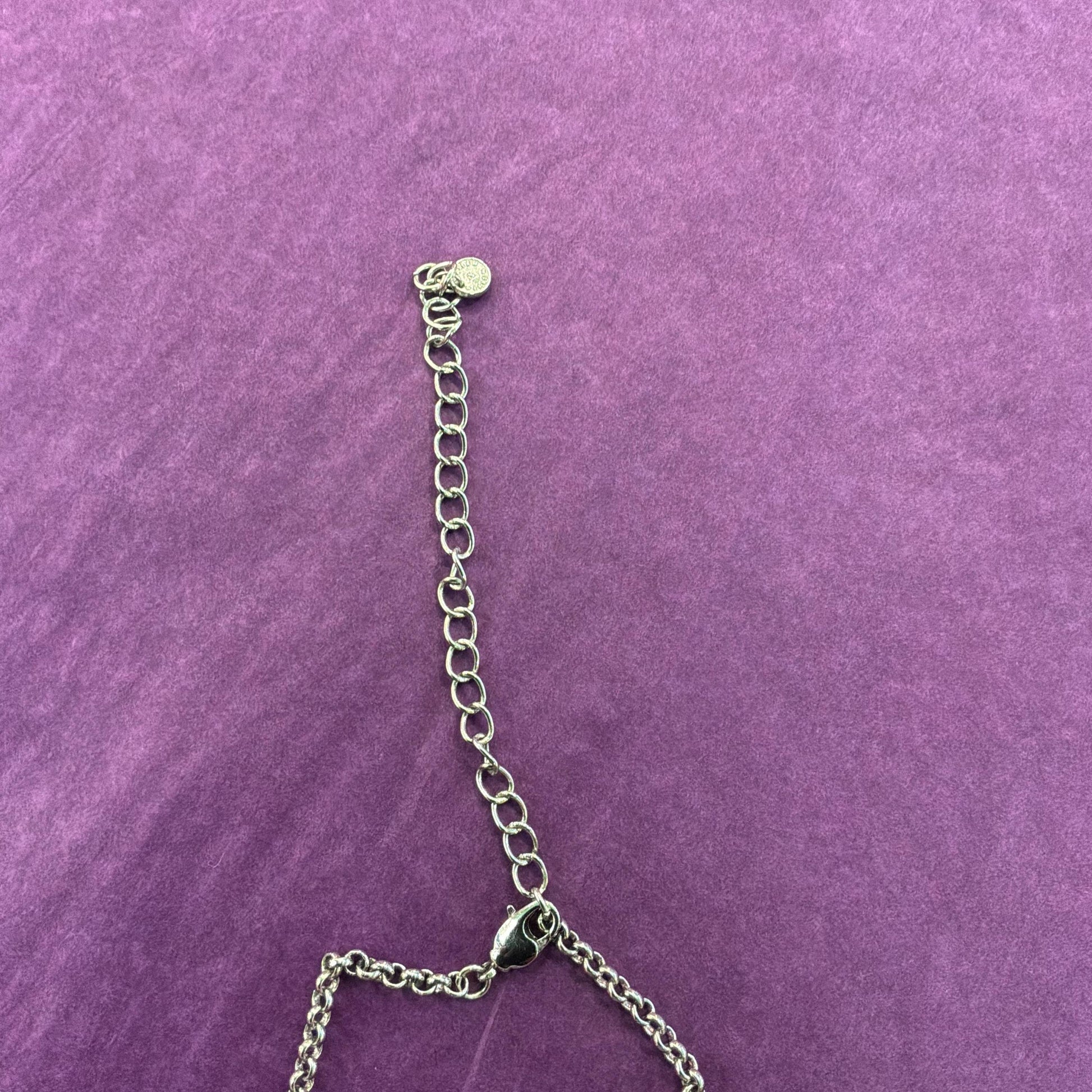 Vintage Butler and Wilson Crystal Heart Pendant Necklace, silver tone with Borealis rhinestones