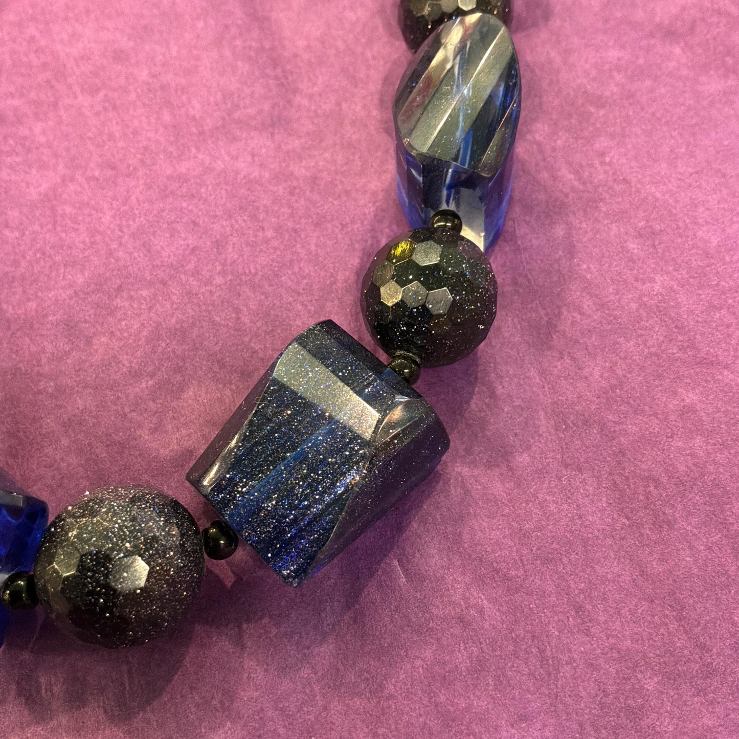 Vintage Butler and Wilson Statement Starstone Navy Crystal Necklace