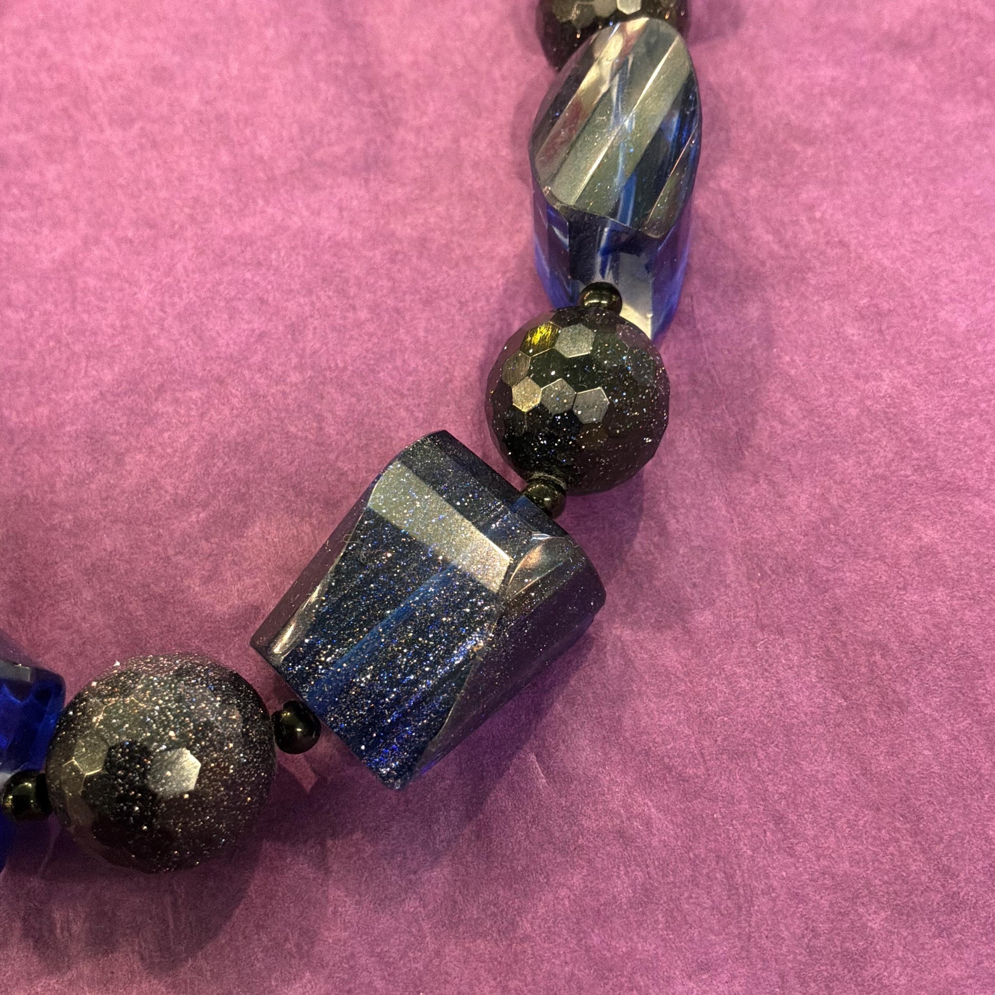 Vintage Butler and Wilson Statement Starstone Navy Crystal Necklace