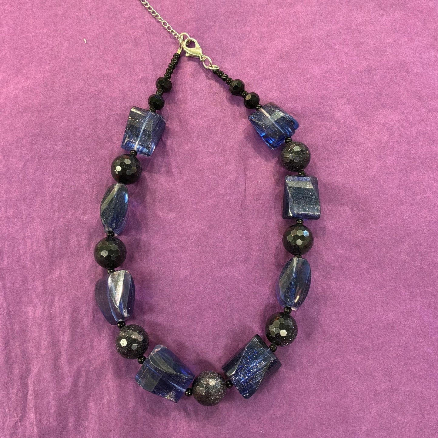 Vintage Butler and Wilson Statement Starstone Navy Crystal Necklace