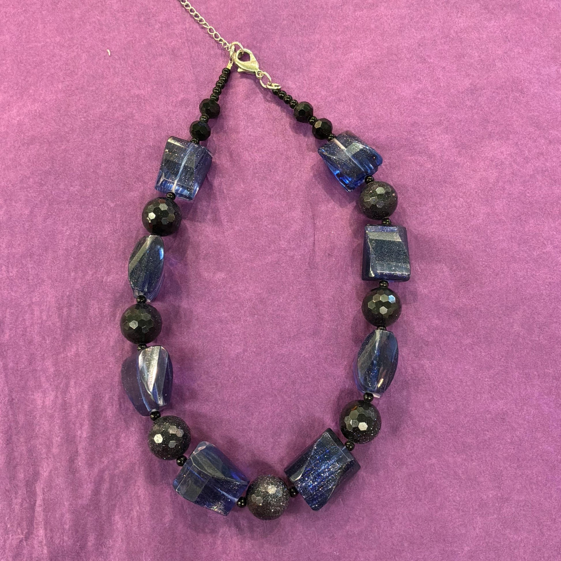 Vintage Butler and Wilson Statement Starstone Navy Crystal Necklace
