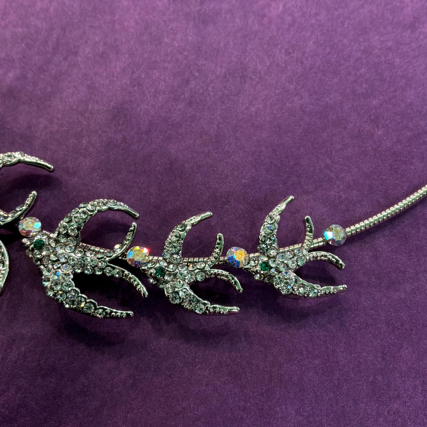 Vintage Butler and Wilson Crystal Swallow Choker Wire Necklace
