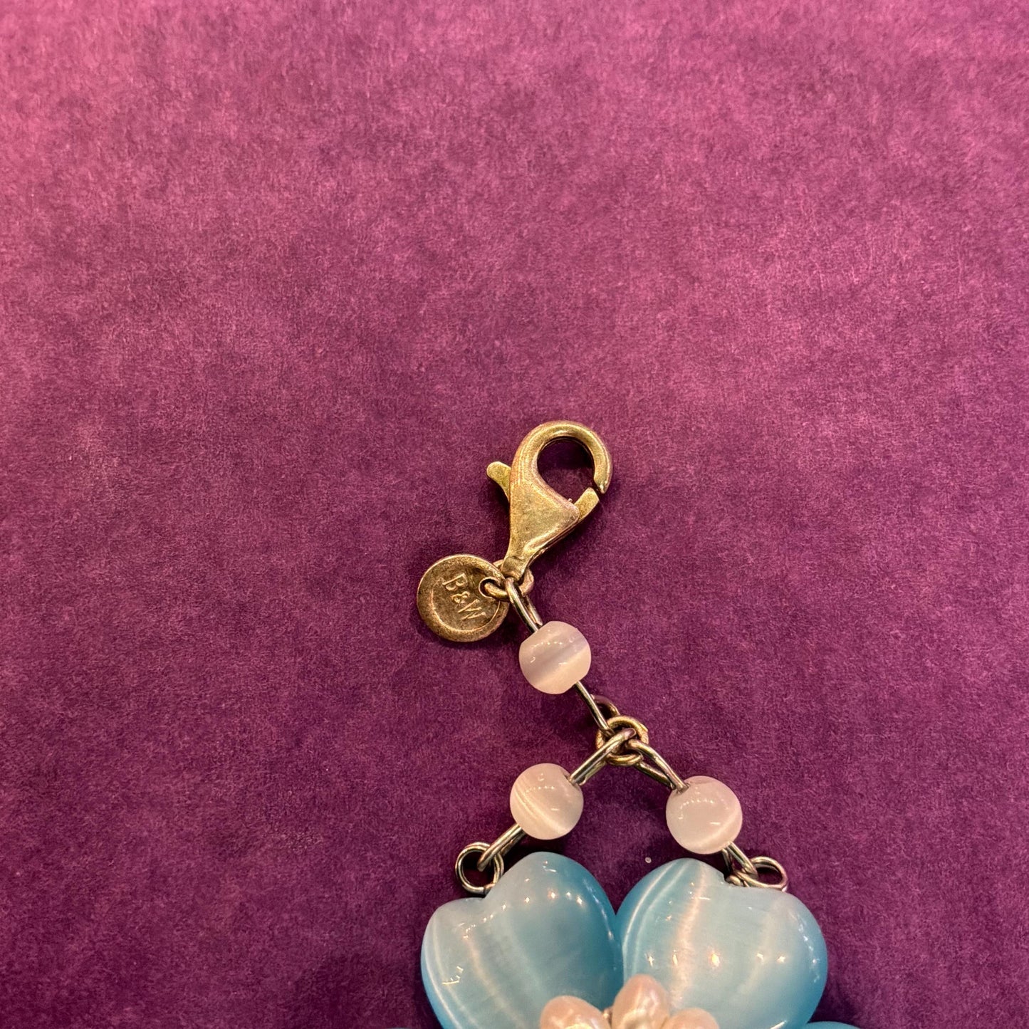 Vintage Butler and Wilson Blue Crystal and Freshwater Pearl Floral Bracelet