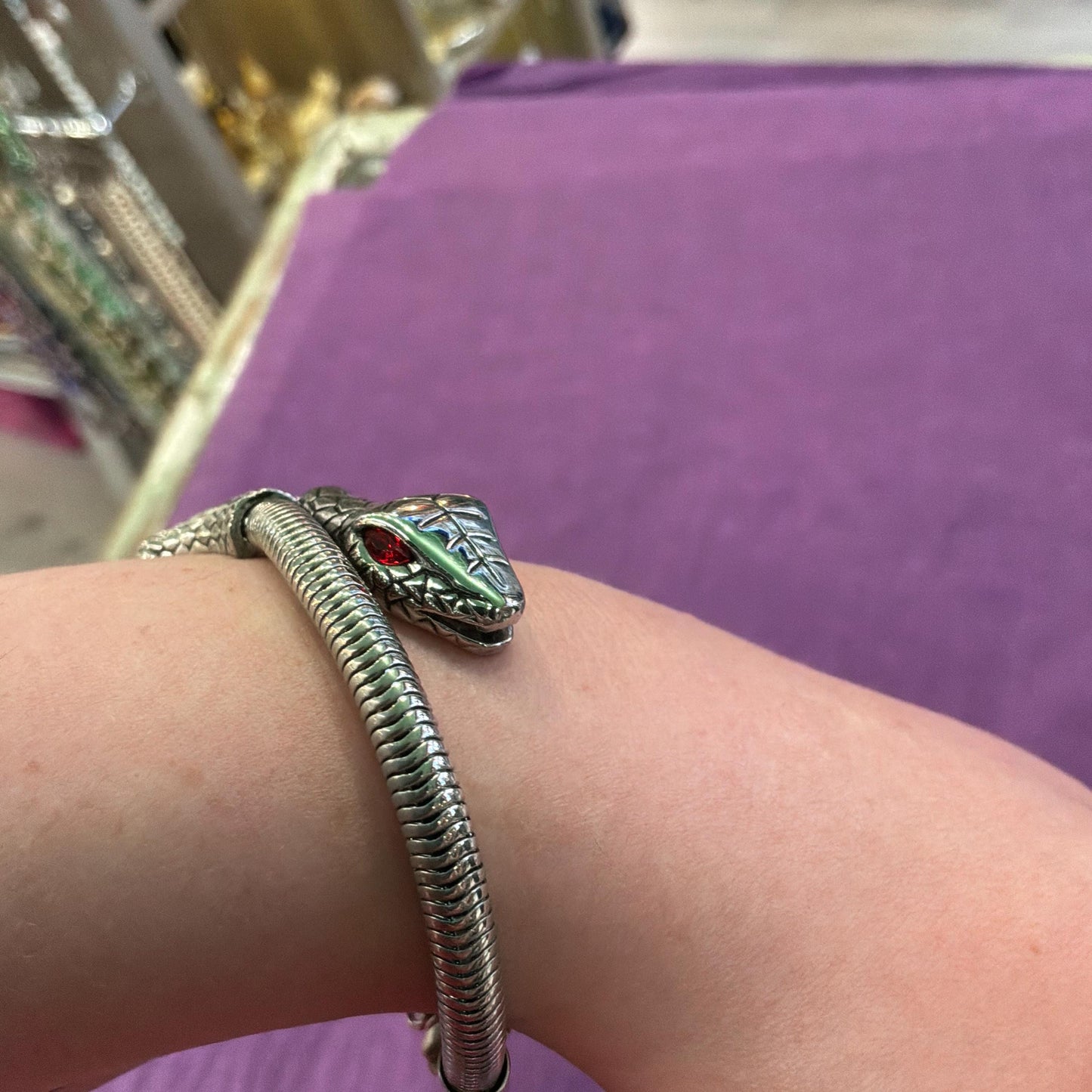 Vintage Butler and Wilson Silver Tone Snake Chain Bracelet