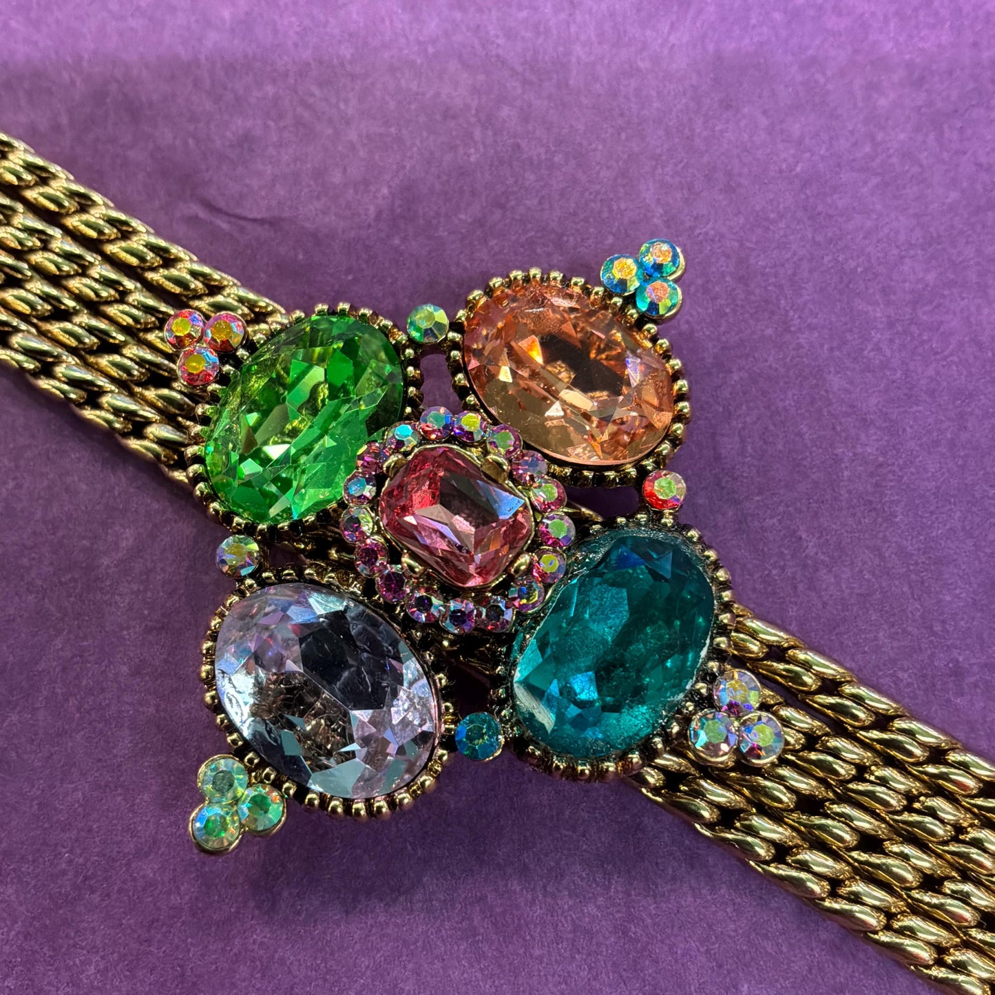 Vintage Butler and Wilson Crystal Bejewelled Diamond Chain Bracelet