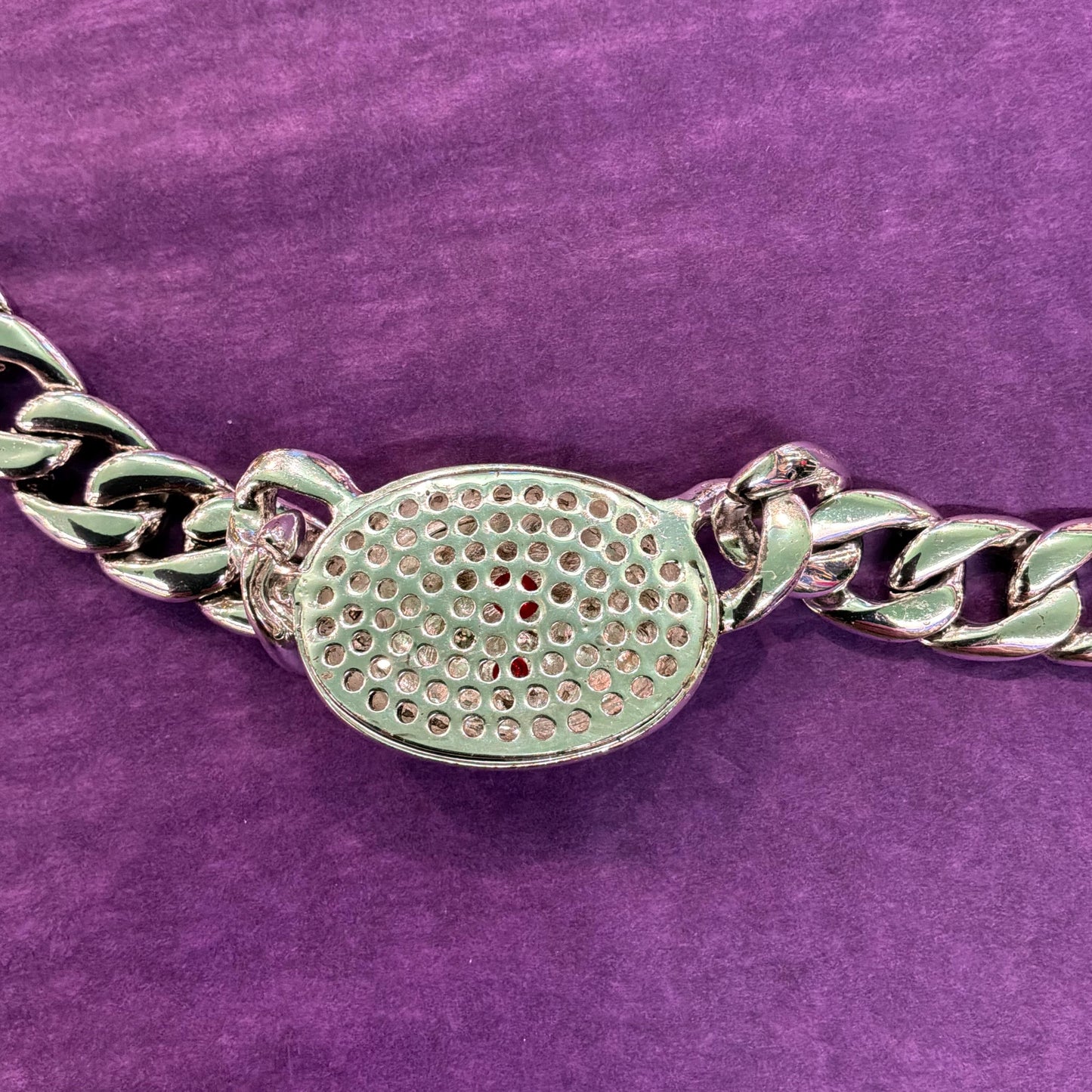 Vintage Butler and Wilson Chunky Curb Chain Necklace with Crystal Crown