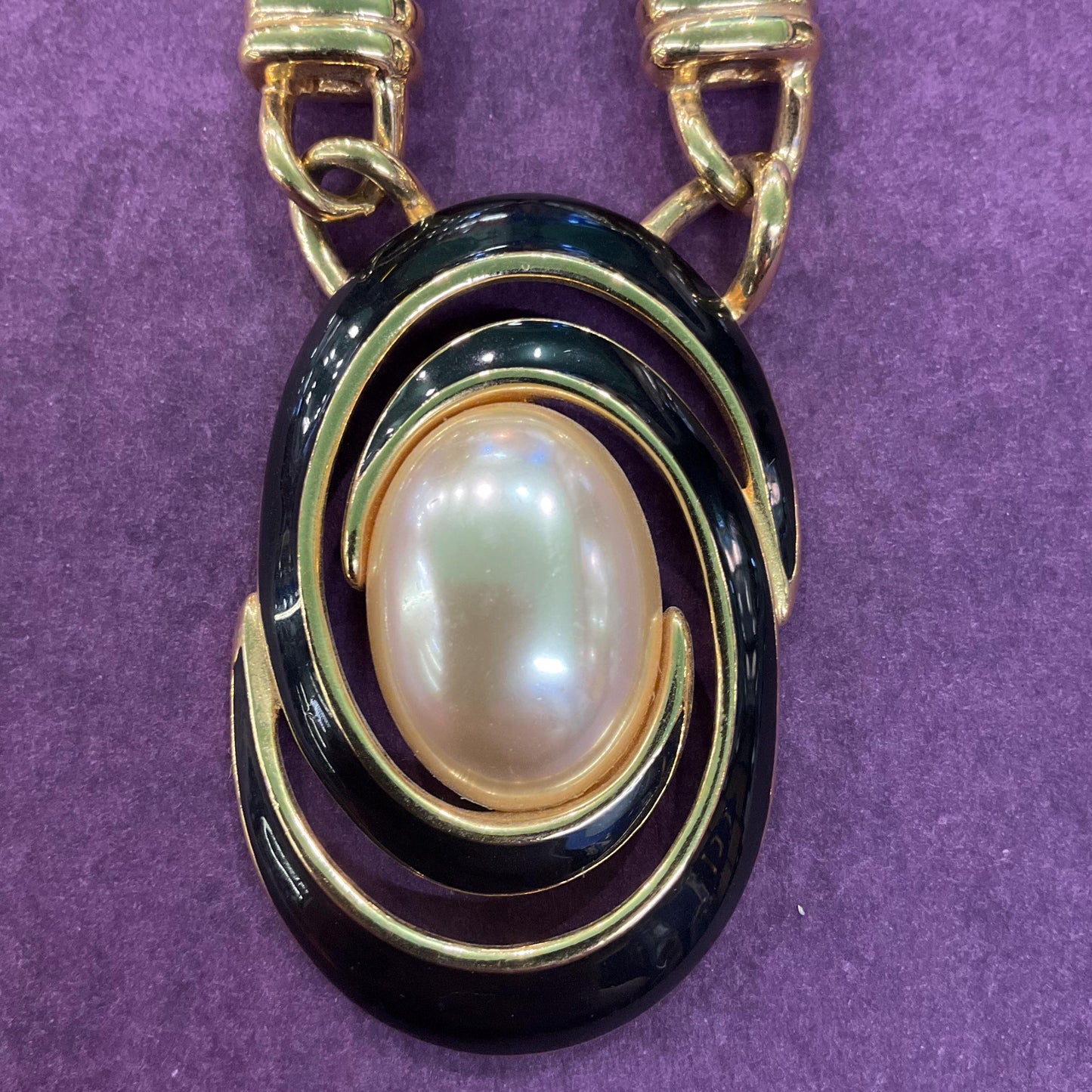 Vintage 1980s NAPIER Faux Pearl Statement Beaded Necklace
