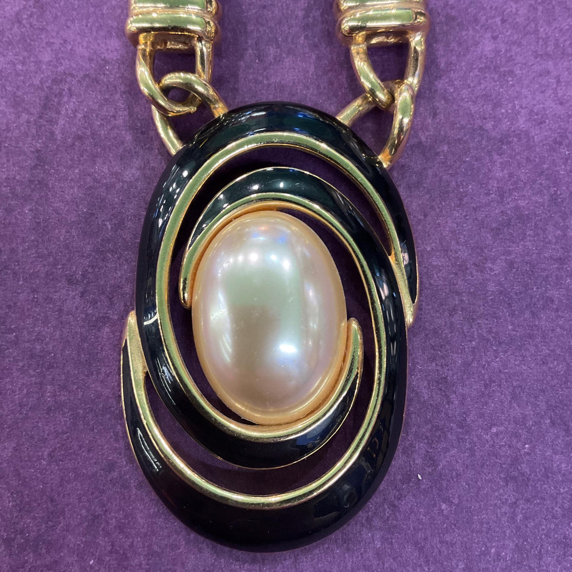 Vintage 1980s NAPIER Faux Pearl Statement Beaded Necklace