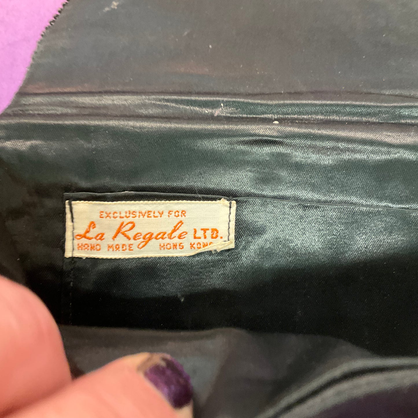 1950s Black Beaded Clutch Bag by La Regale