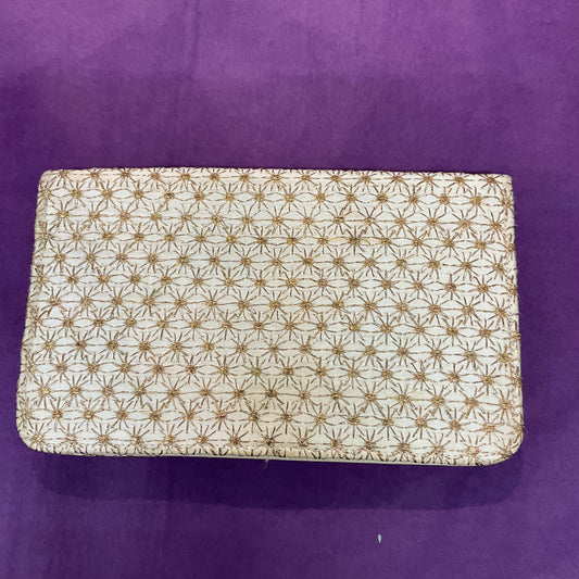 Vintage 1950s Ivory and Gold CFR Clutch Bag