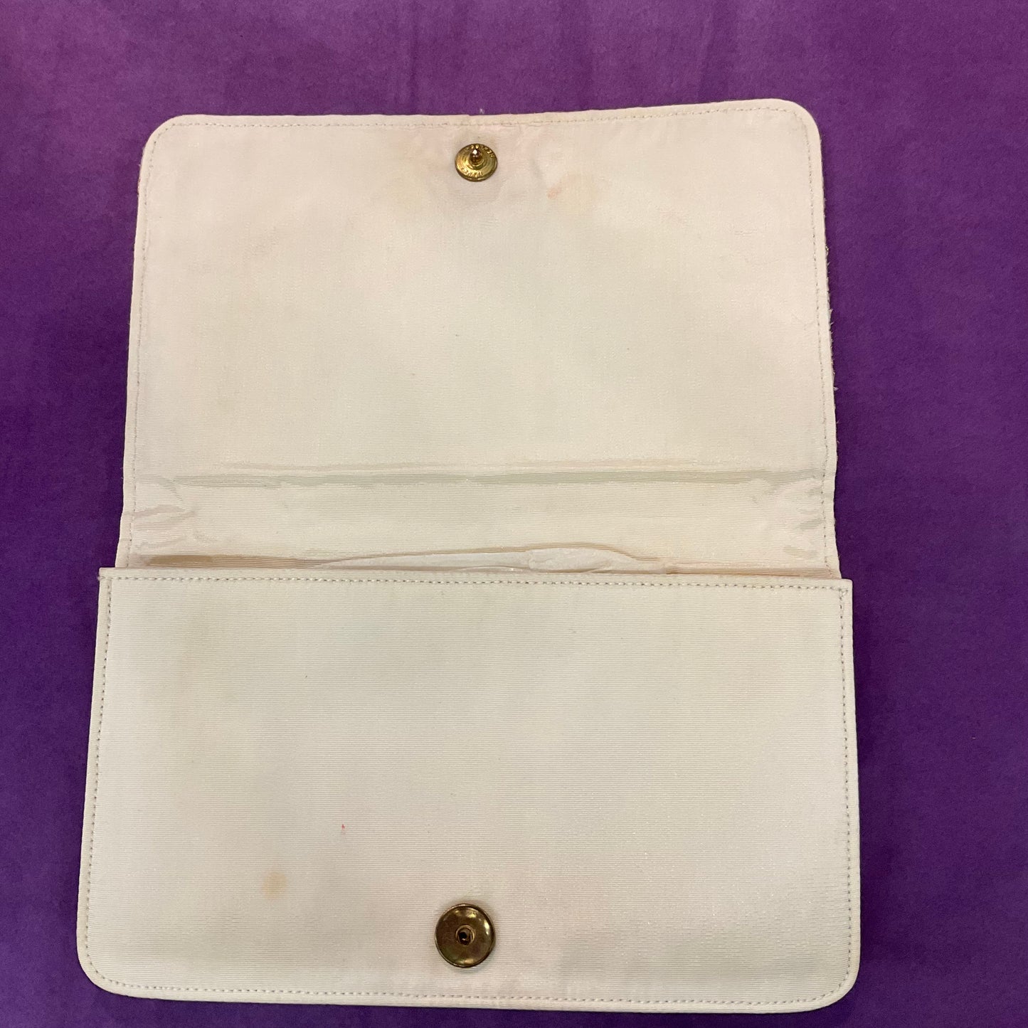 Vintage 1950s Ivory and Gold CFR Clutch Bag