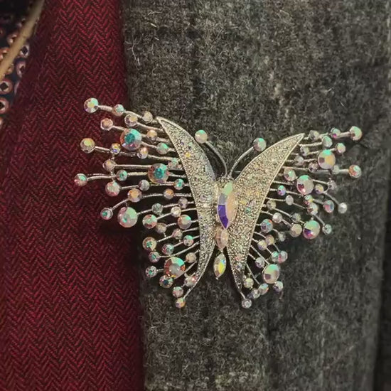 Vintage Butler and Wilson Large Crystal Butterfly Brooch