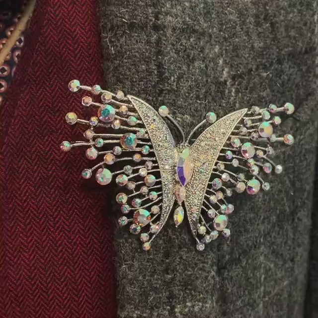Vintage Butler and Wilson Large Crystal Butterfly Brooch