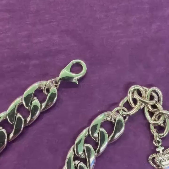 Vintage Butler and Wilson Chunky Curb Chain Necklace with Crystal Crown