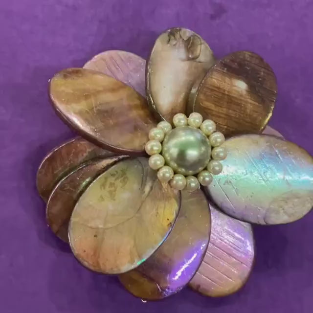 Vintage Butler and Wilson Large Iridescent Statement Flower Brooch