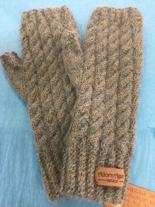 COLETTE Hand Knit cabled Alpaca wristwarmers
