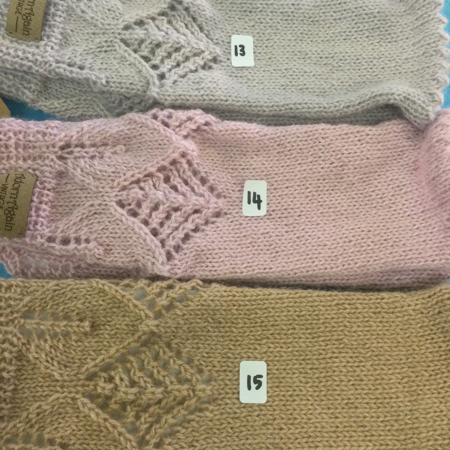 Hand knitted Alpaca yarn ‘Clarice’ wristwarmers