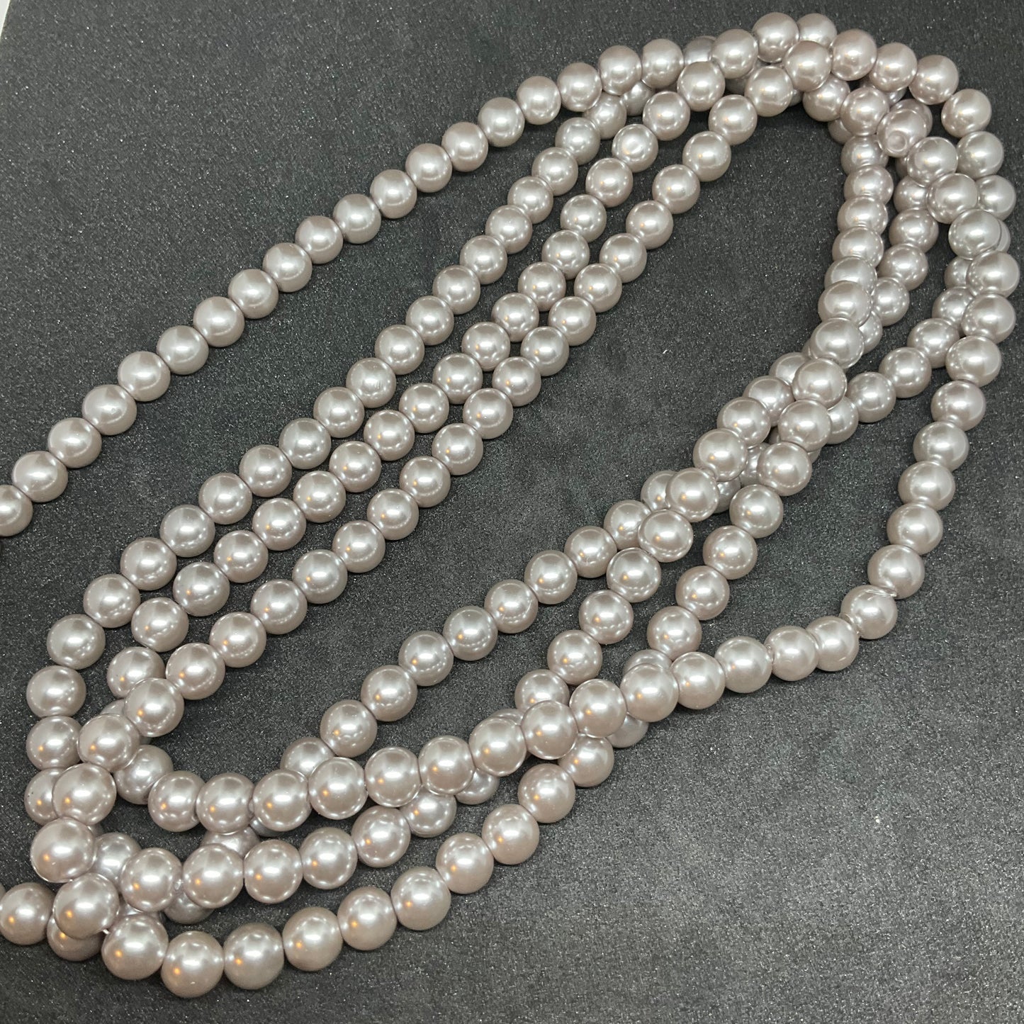 Vintage Long White Flapper Faux Pearl Necklace