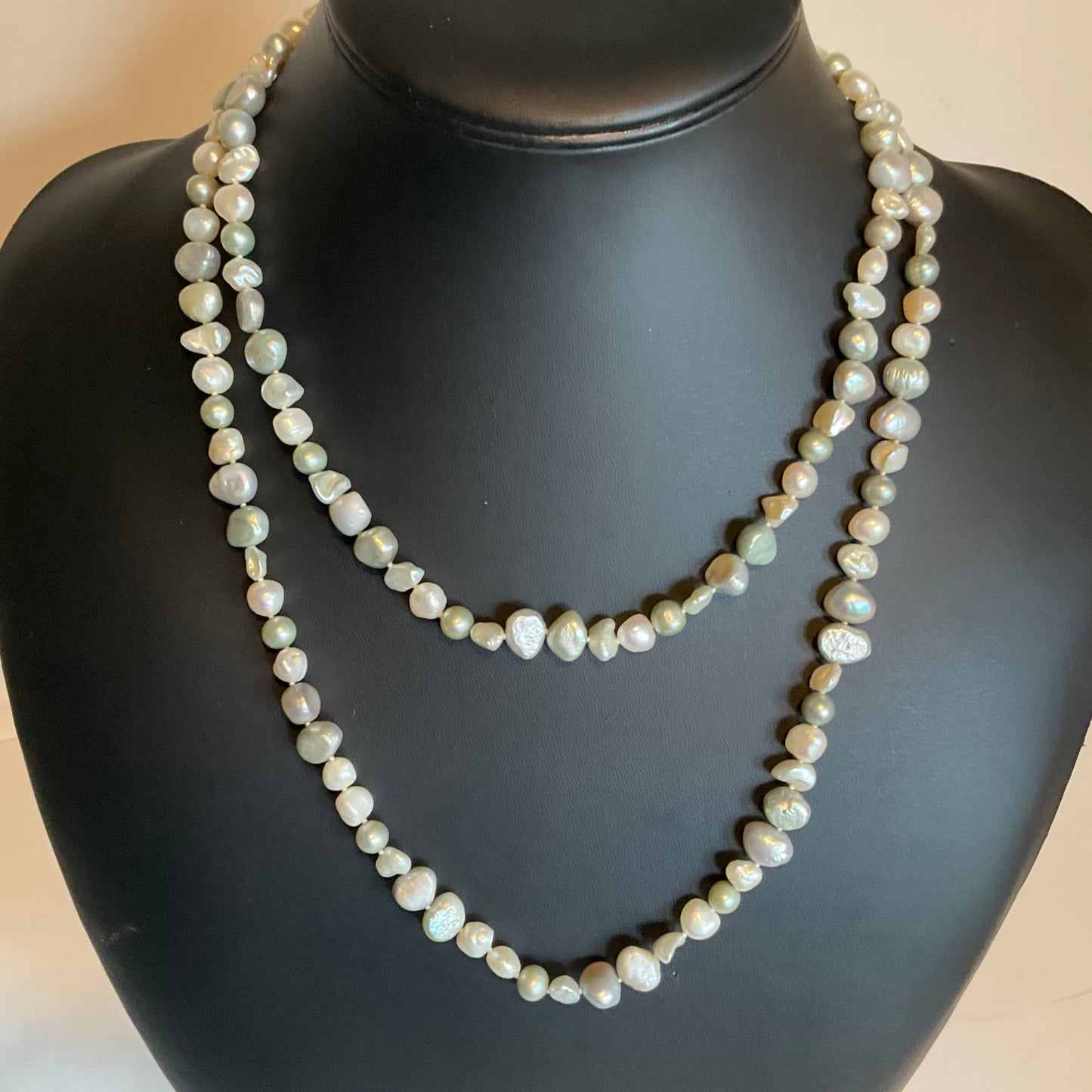 Vintage Flapper Length Fresh Water pearl Necklace