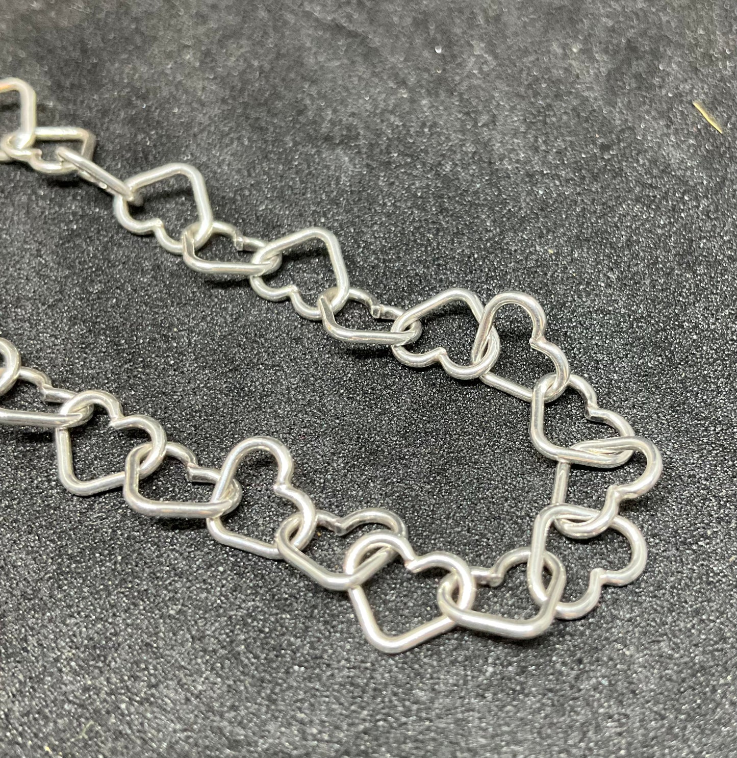 Vintage Silver Heart Chain Bracelet