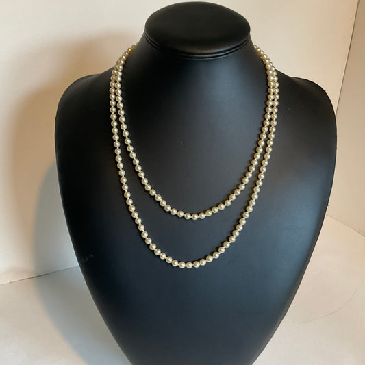 Vintage Flapper Length Faux Pearl Necklace