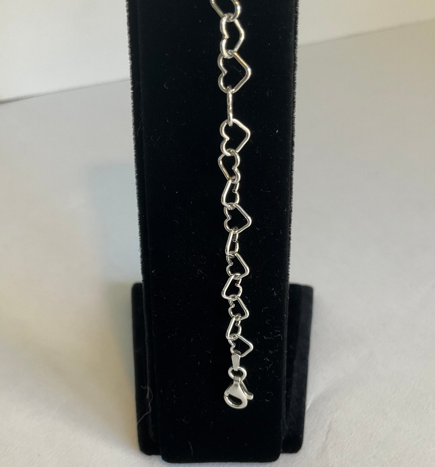 Vintage Silver Heart Chain Bracelet