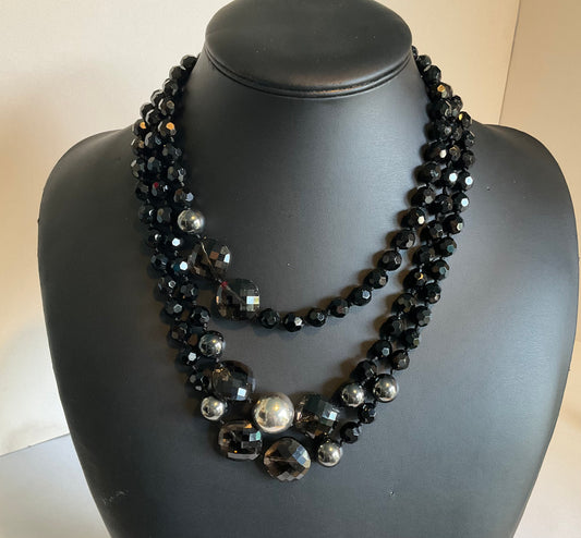 Vintage Jaeger Asymmetric Beaded Necklace