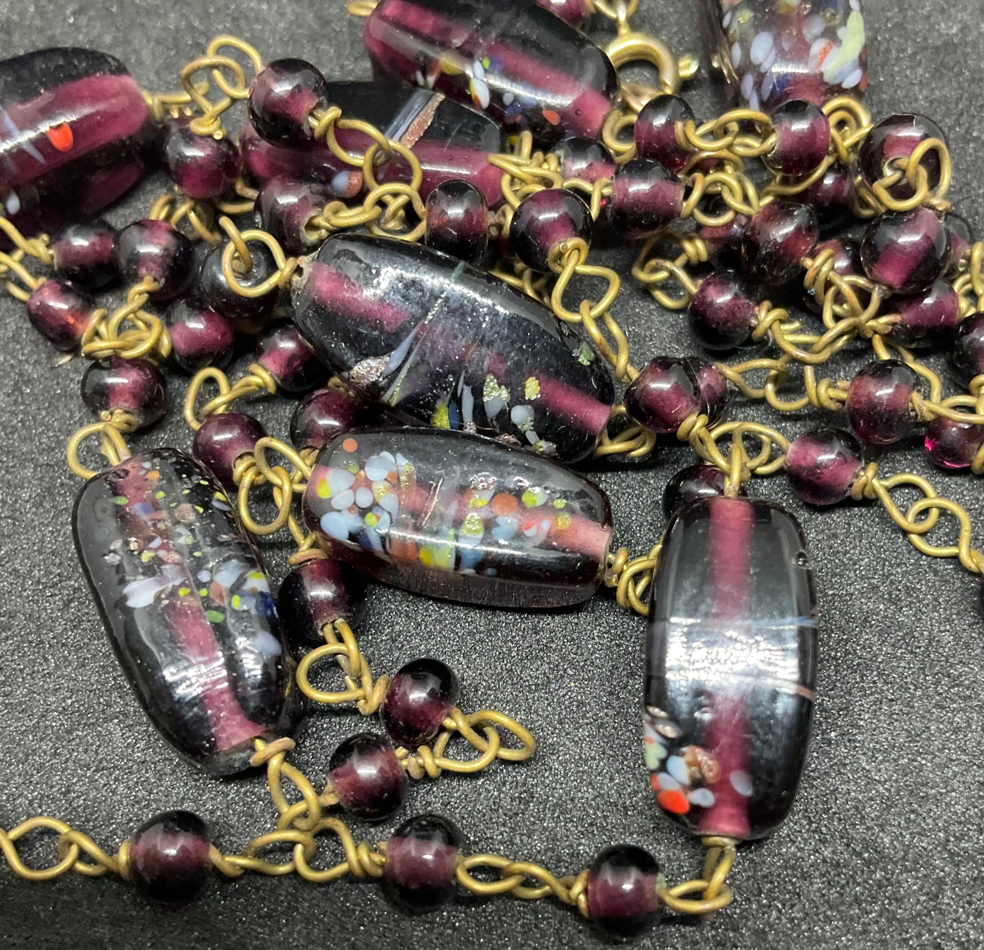 Vintage long 2025 beaded necklace
