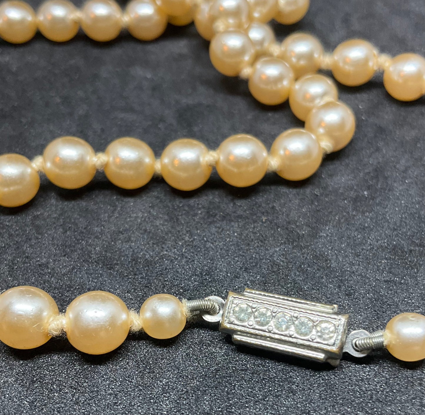 Vintage Opera Length Faux Pearl Necklace